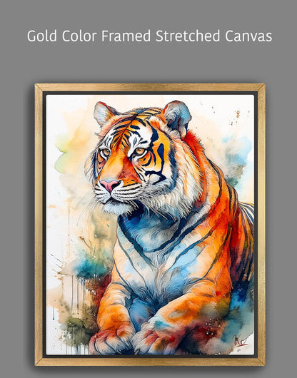 Colorful Indian Tiger Vibrant Wall Art 2