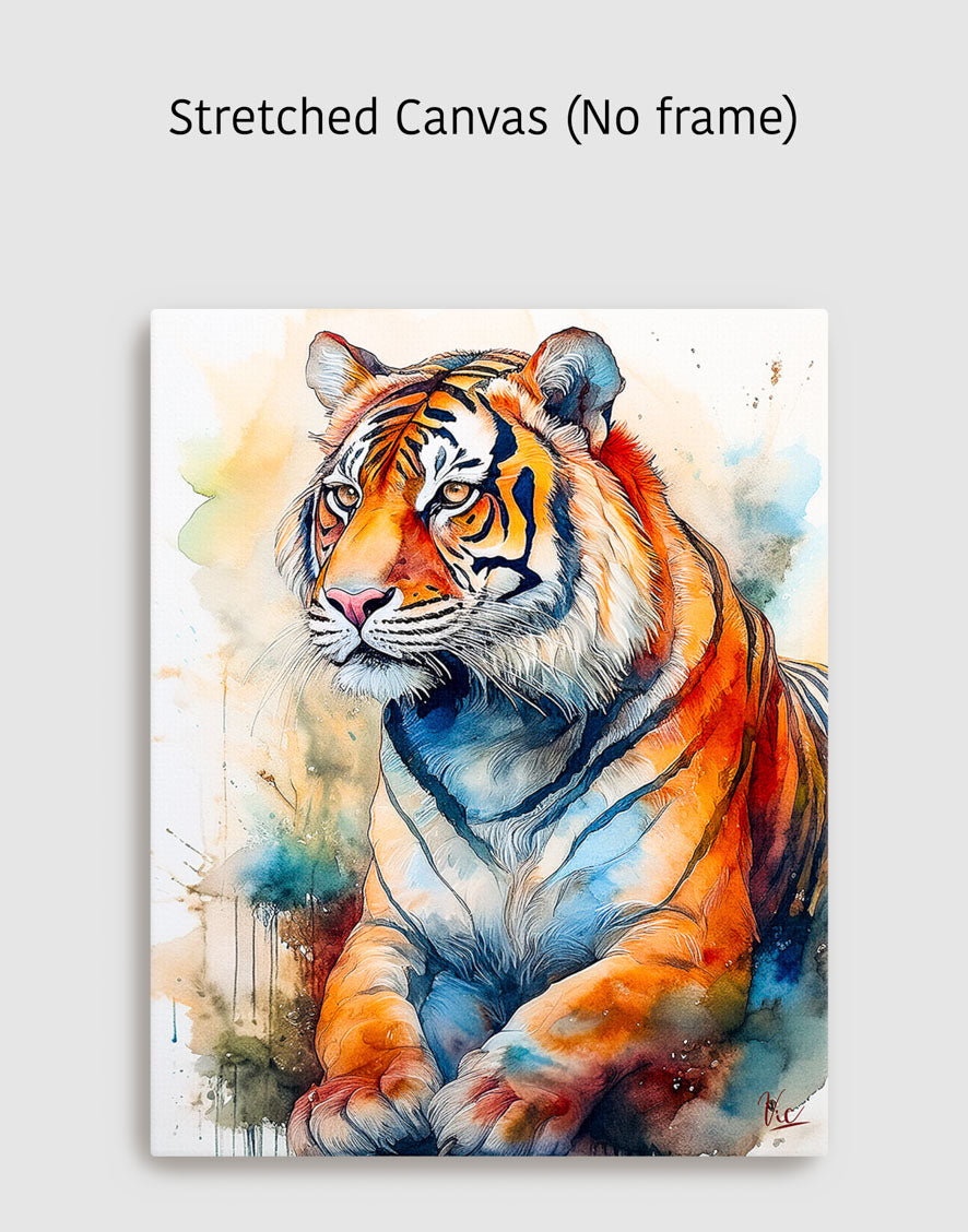 Colorful Indian Tiger Vibrant Wall Art 2