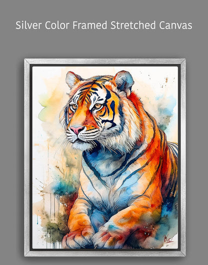 Colorful Indian Tiger Vibrant Wall Art 2