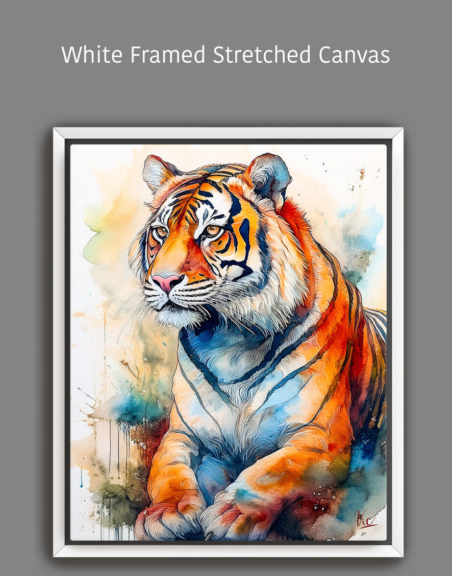 Colorful Indian Tiger Vibrant Wall Art 2