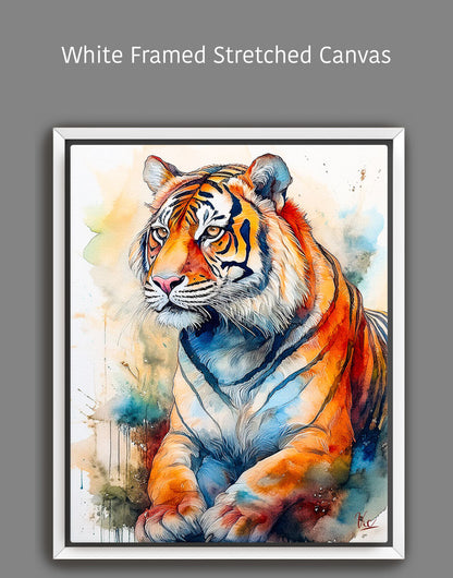 Colorful Indian Tiger Vibrant Wall Art 2