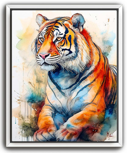 Colorful Indian Tiger Vibrant Wall Art 2