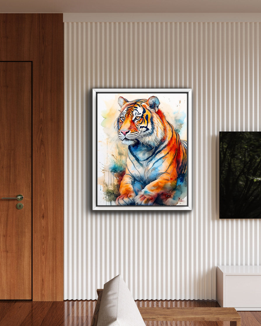 Colorful Indian Tiger Vibrant Wall Art 2