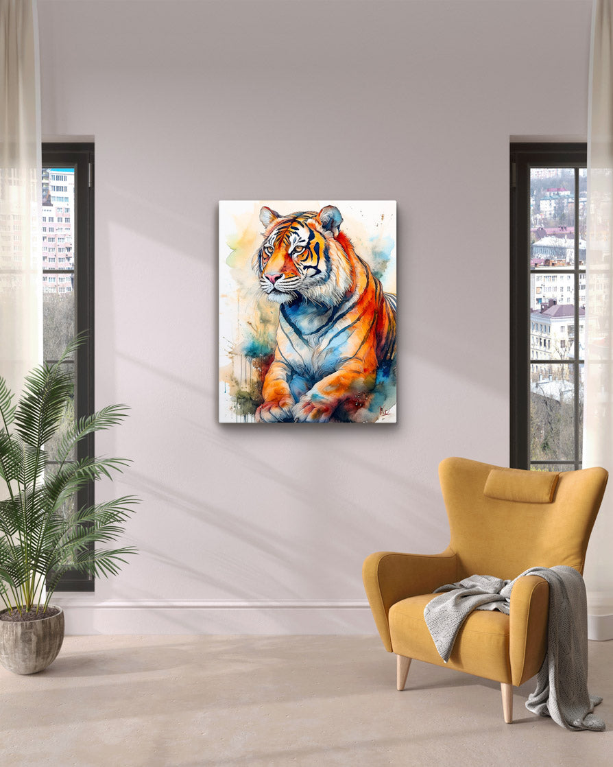 Colorful Indian Tiger Vibrant Wall Art 2