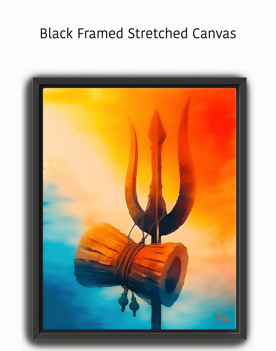 Shiva Trishool Wall Painting 2 - Sacred Trident Artwork