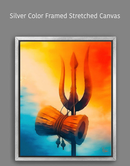 Shiva Trishool Wall Painting 2 - Sacred Trident Artwork