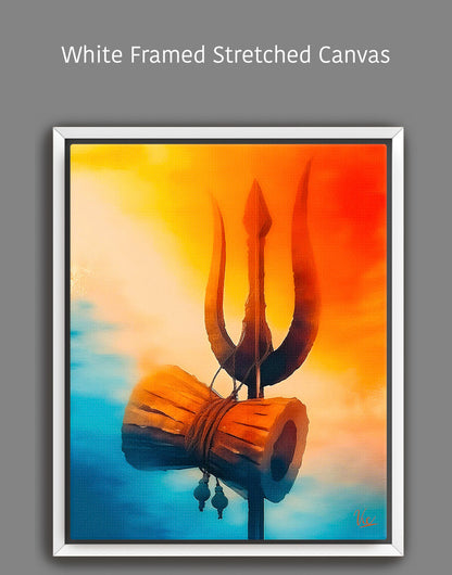 Shiva Trishool Wall Painting 2 - Sacred Trident Artwork