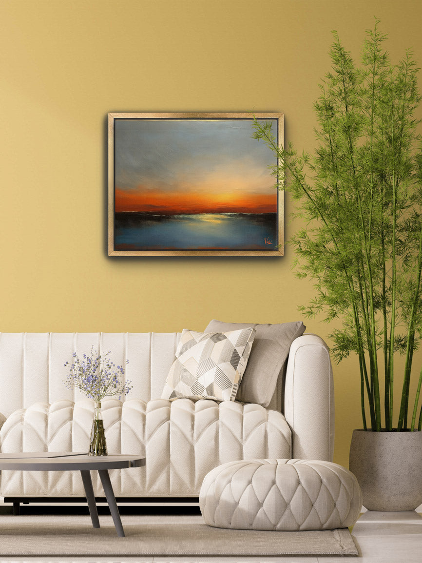 Abstract Orange Contemporary Sunset Artwork 2