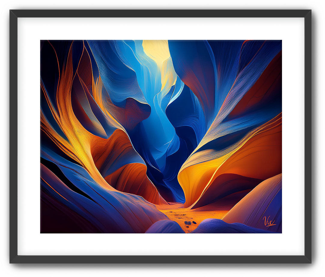 Blue Orange Antelope Canyon Fine Art Painting