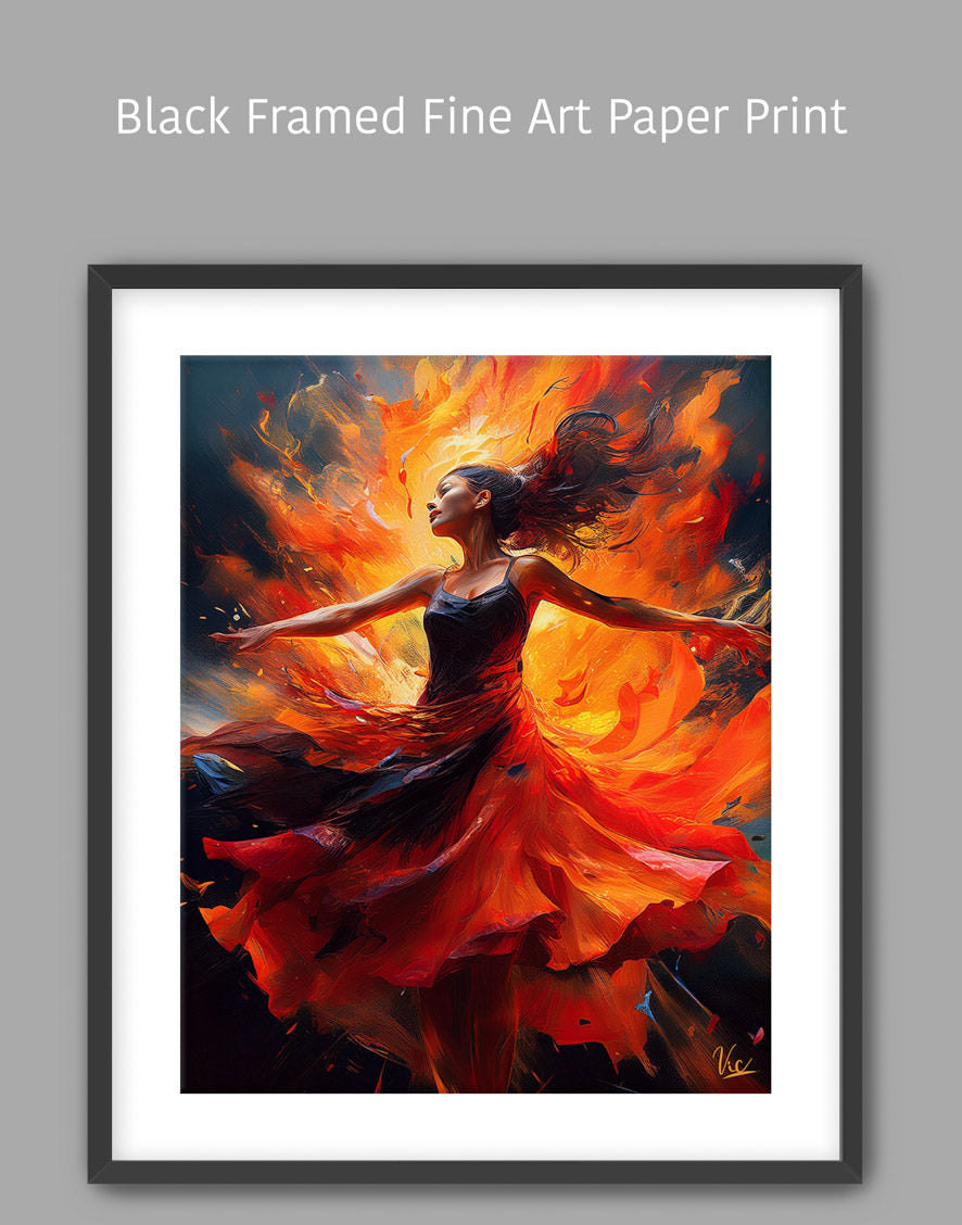 Vibrant Wall Art - Colorful Young Girl Dancing Painting