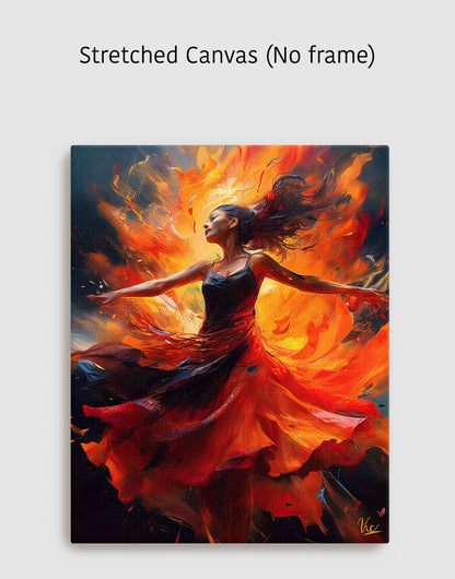 Vibrant Wall Art - Colorful Young Girl Dancing Painting