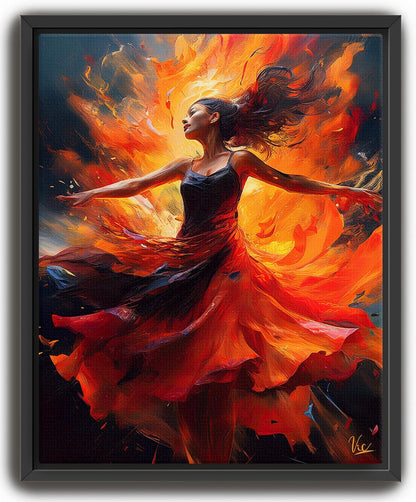 Vibrant Wall Art - Colorful Young Girl Dancing Painting