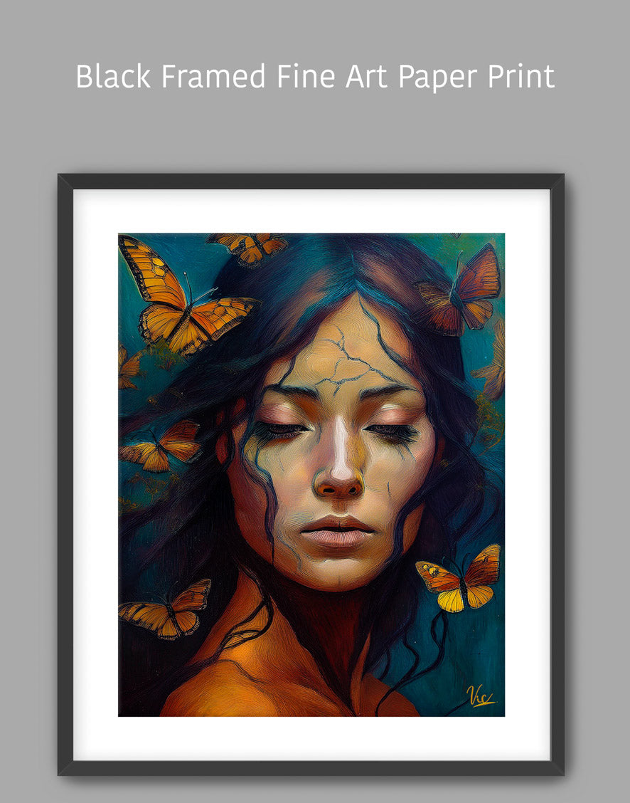 Abstract Woman Relaxing Face | Modern Fine Art Painting