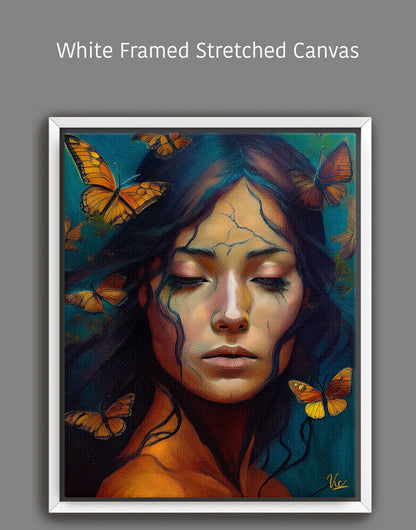 Abstract Woman Relaxing Face | Modern Fine Art Painting