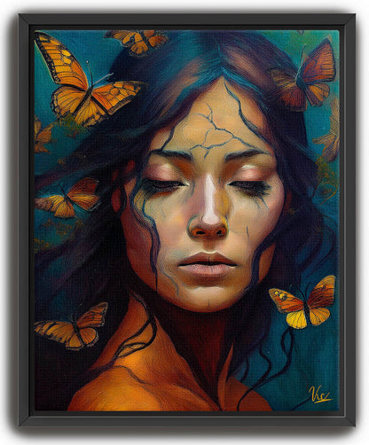 Abstract Woman Relaxing Face | Modern Fine Art Painting