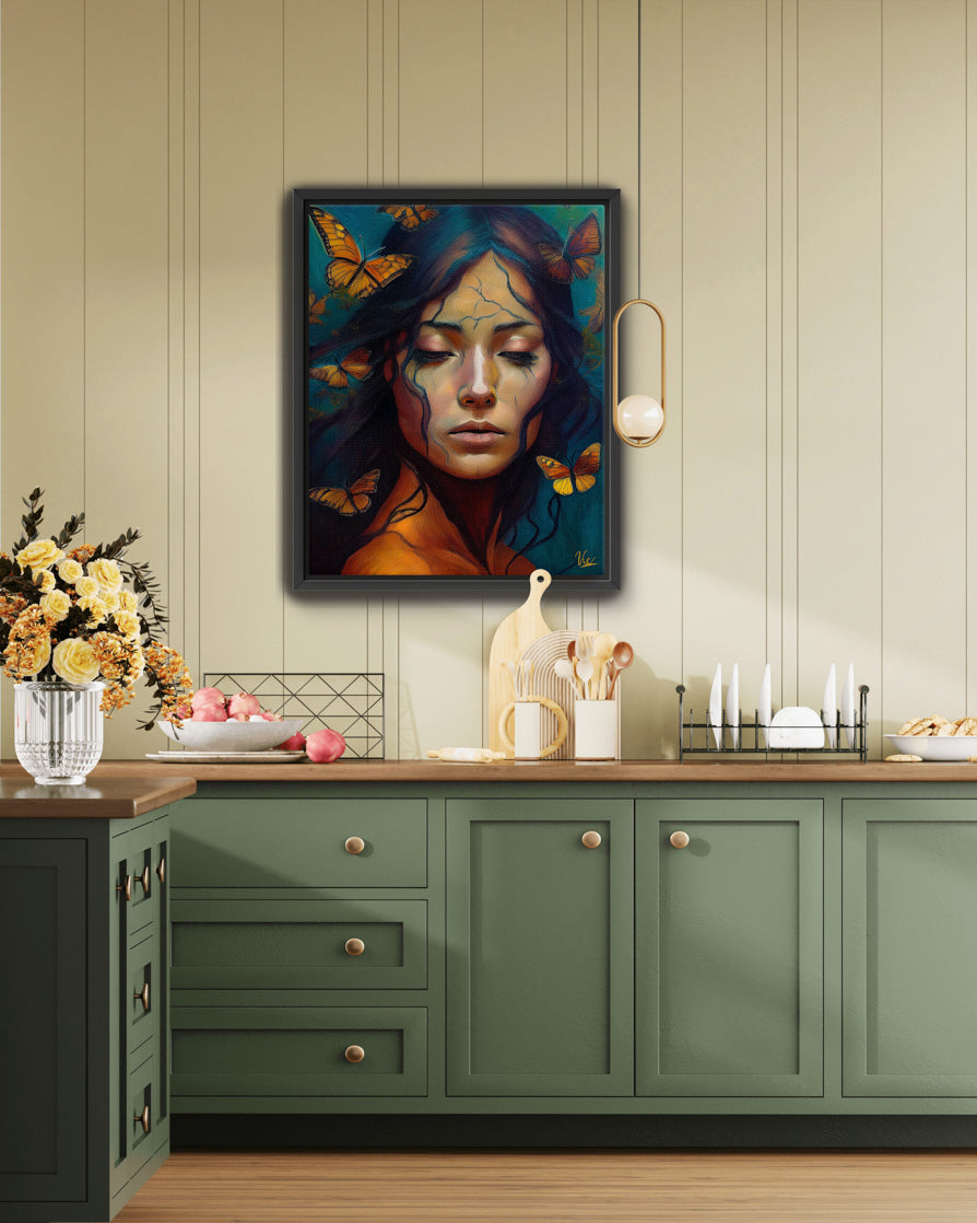 Abstract Woman Relaxing Face | Modern Fine Art Painting