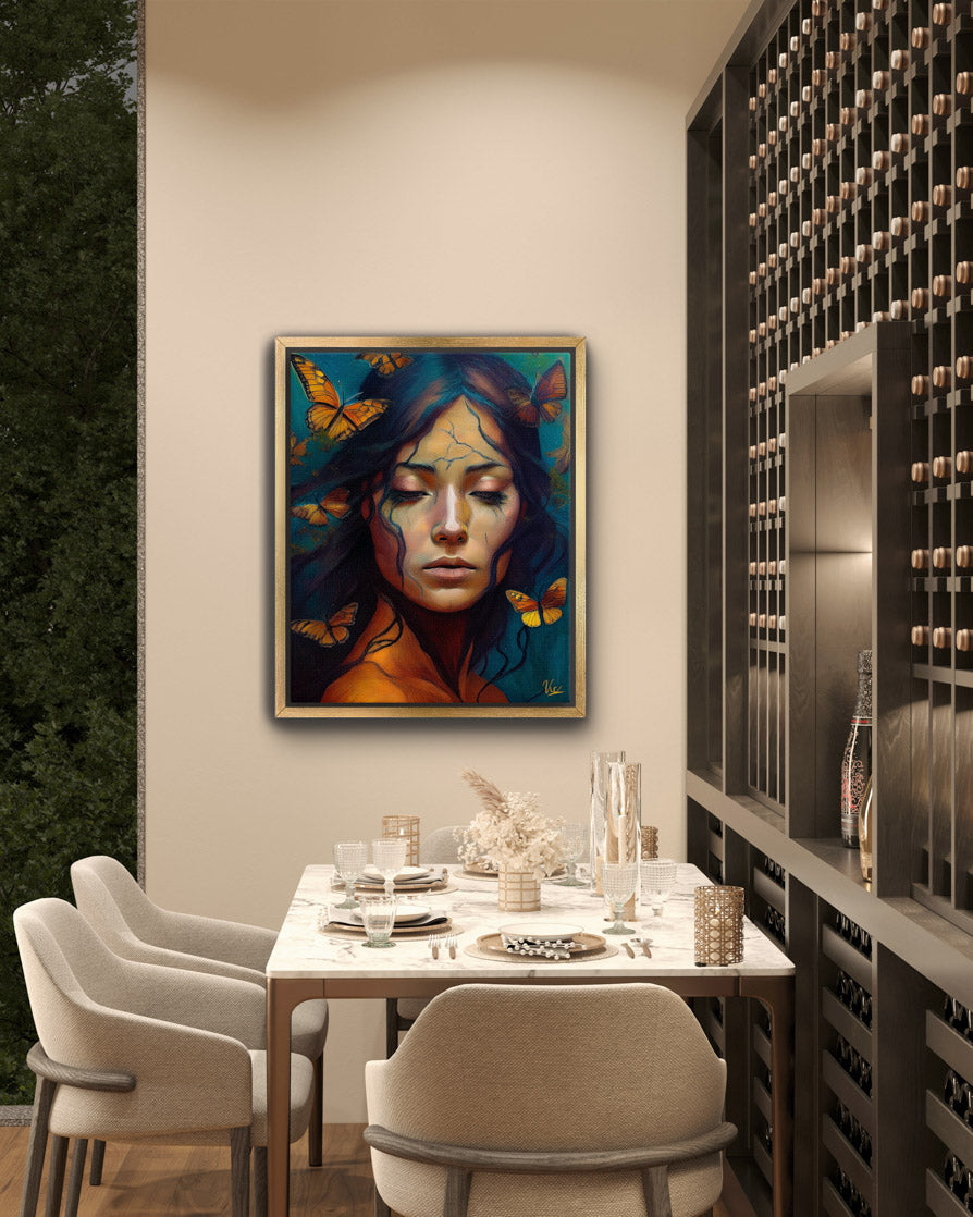 Abstract Woman Relaxing Face | Modern Fine Art Painting