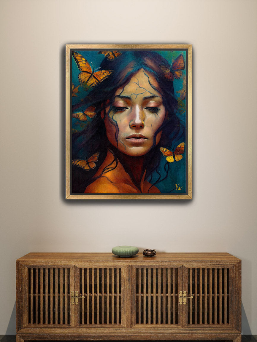 Abstract Woman Relaxing Face | Modern Fine Art Painting