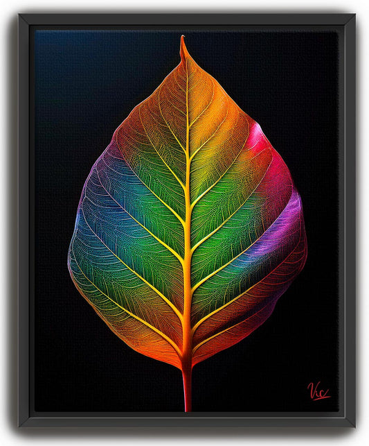 Colorful Vibrant Leaf Contemporary Modern Painting