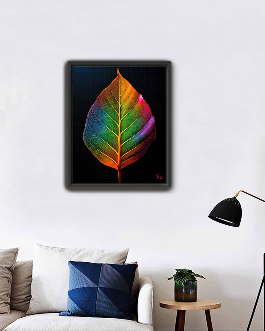 Colorful Vibrant Leaf Contemporary Modern Painting