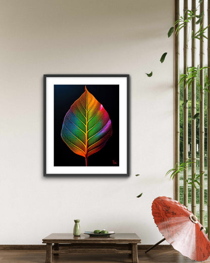 Colorful Vibrant Leaf Contemporary Modern Painting