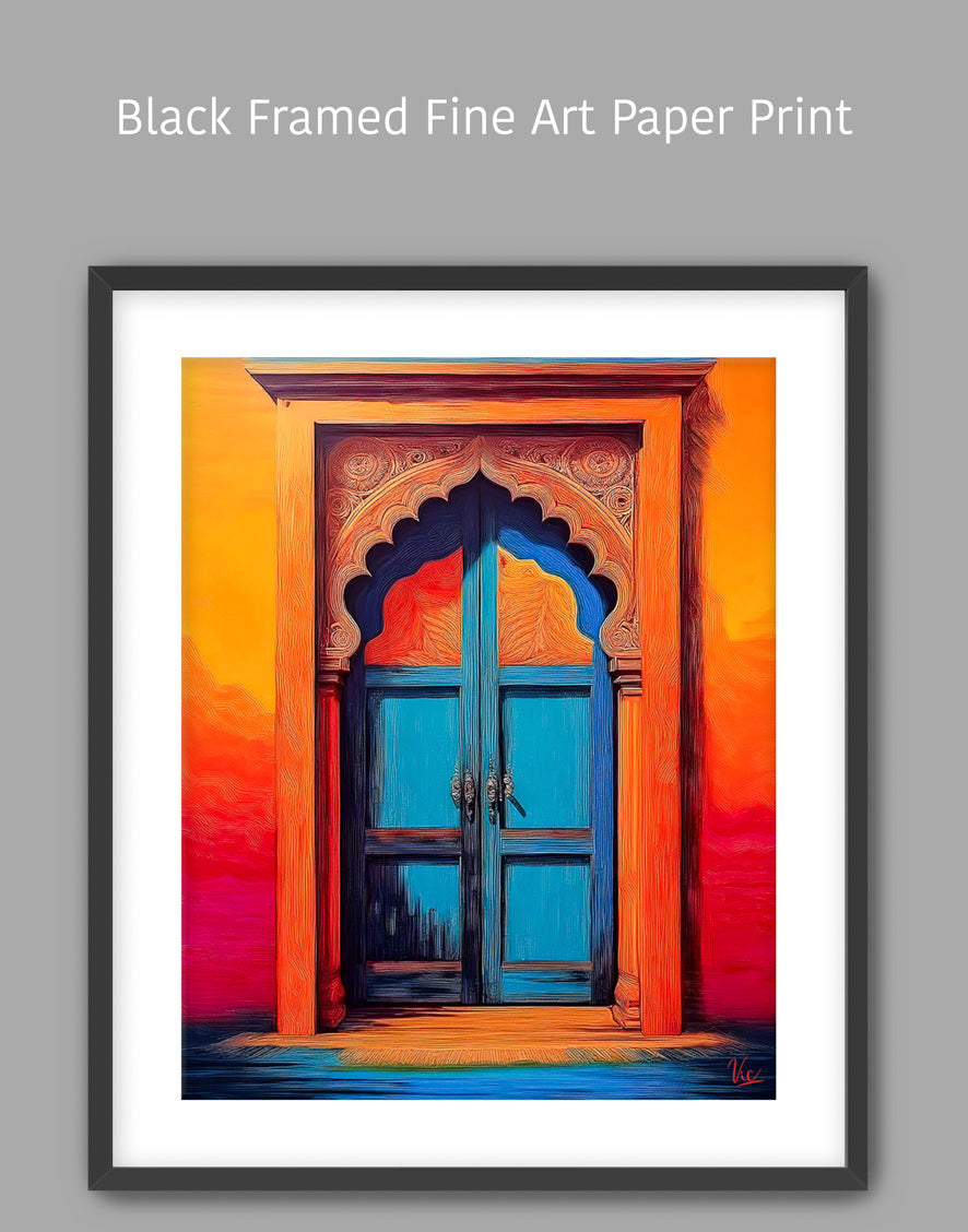 Vibrant Traditional Indian Door Fine Art Painting 2