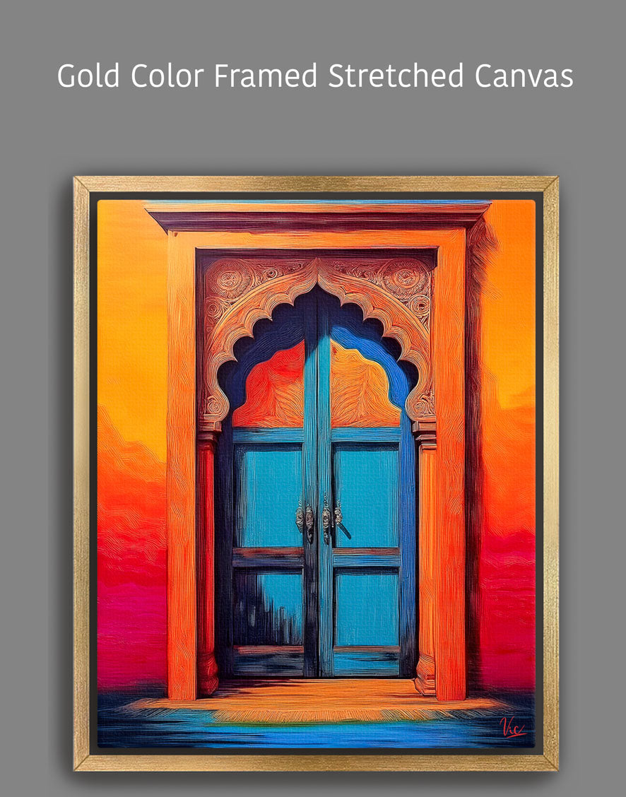 Vibrant Traditional Indian Door Fine Art Painting 2