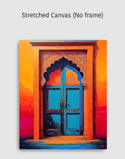 Vibrant Traditional Indian Door Fine Art Painting 2