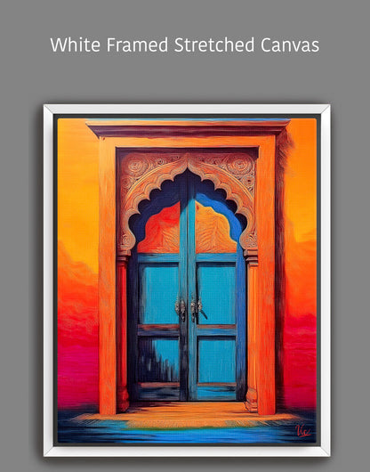 Vibrant Traditional Indian Door Fine Art Painting 2