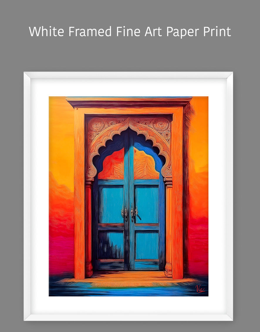 Vibrant Traditional Indian Door Fine Art Painting 2