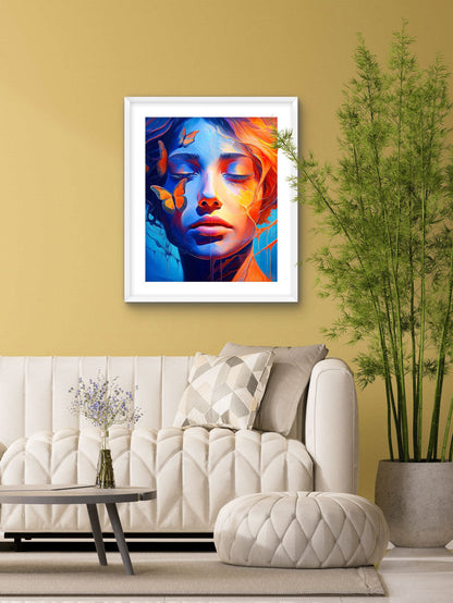 Abstract Woman Relaxing Face 2 | Modern Fine Art Painting