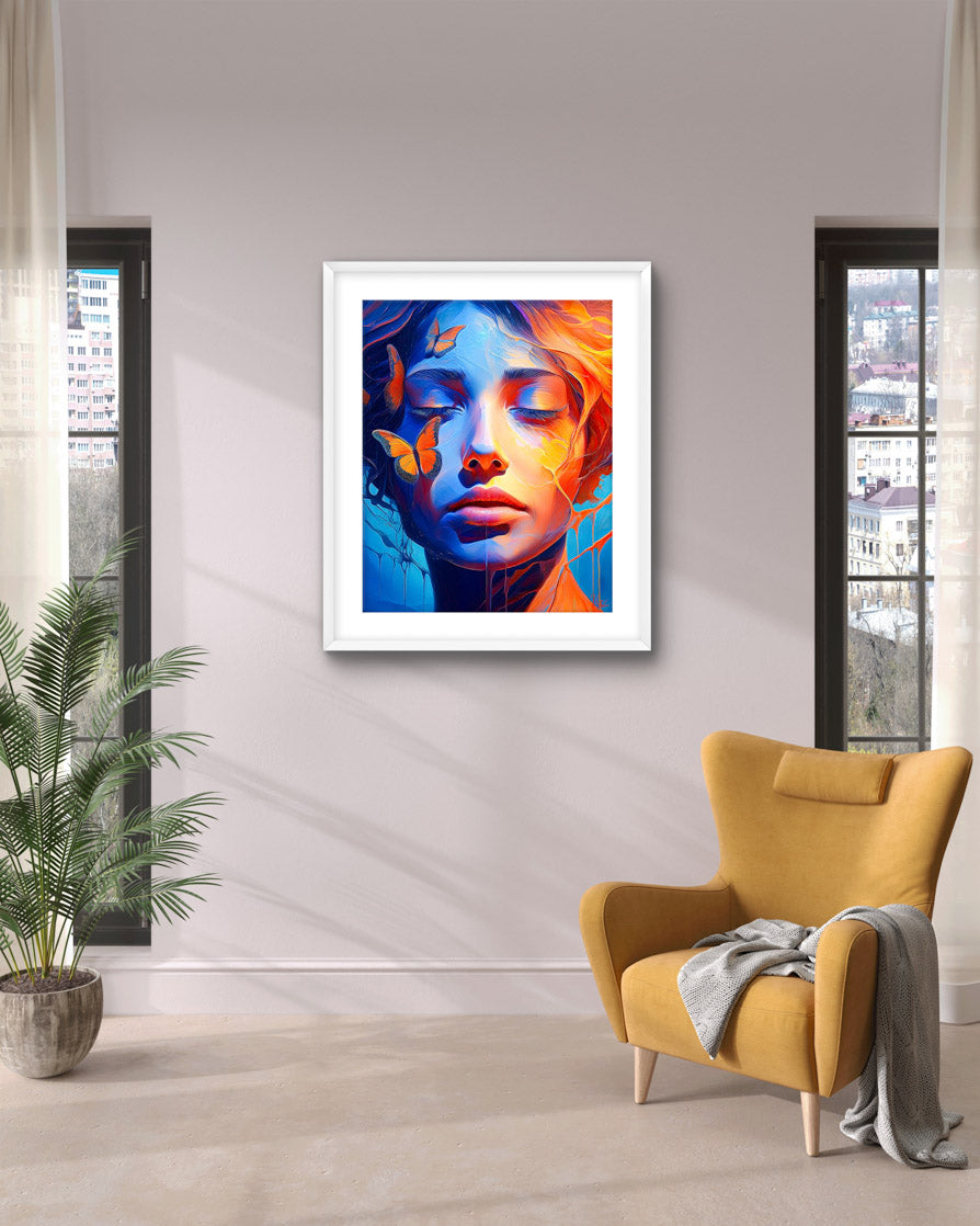 Abstract Woman Relaxing Face 2 | Modern Fine Art Painting