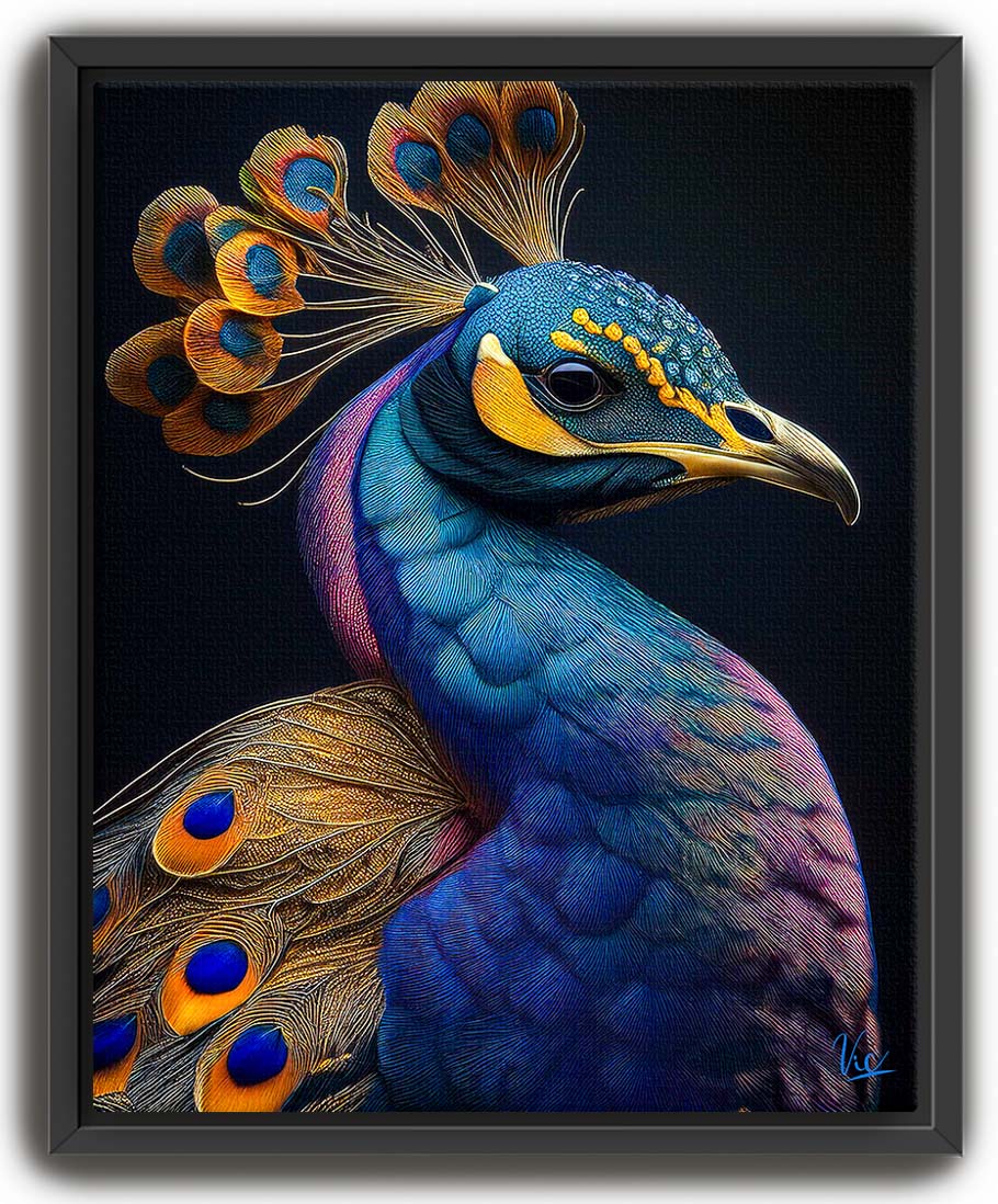 Colorful Vibrant Contemorary Peacock Painting