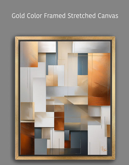 Contemporary Abstract Copper Color Painting