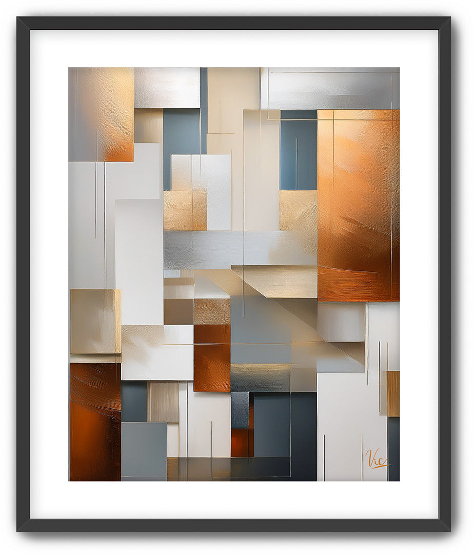 Contemporary Abstract Copper Color Painting